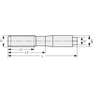 Machine tap HSS-E DIN371B 40° (UNI), M5 blind-hole thread (universal) TiN